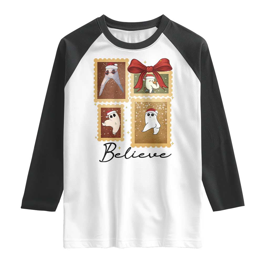 Fresno Nightcrawler Cryptid Christmas Believe Gift Raglan Shirt - Wonder Print Shop