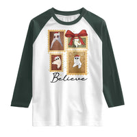 Fresno Nightcrawler Cryptid Christmas Believe Gift Raglan Shirt - Wonder Print Shop