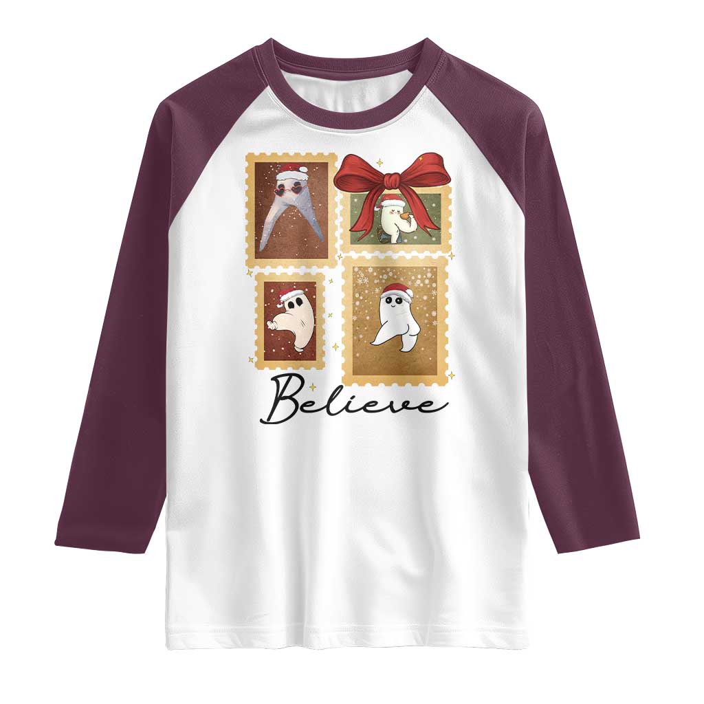 Fresno Nightcrawler Cryptid Christmas Believe Gift Raglan Shirt - Wonder Print Shop
