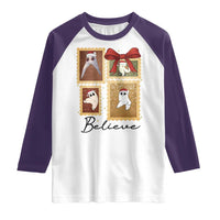Fresno Nightcrawler Cryptid Christmas Believe Gift Raglan Shirt - Wonder Print Shop