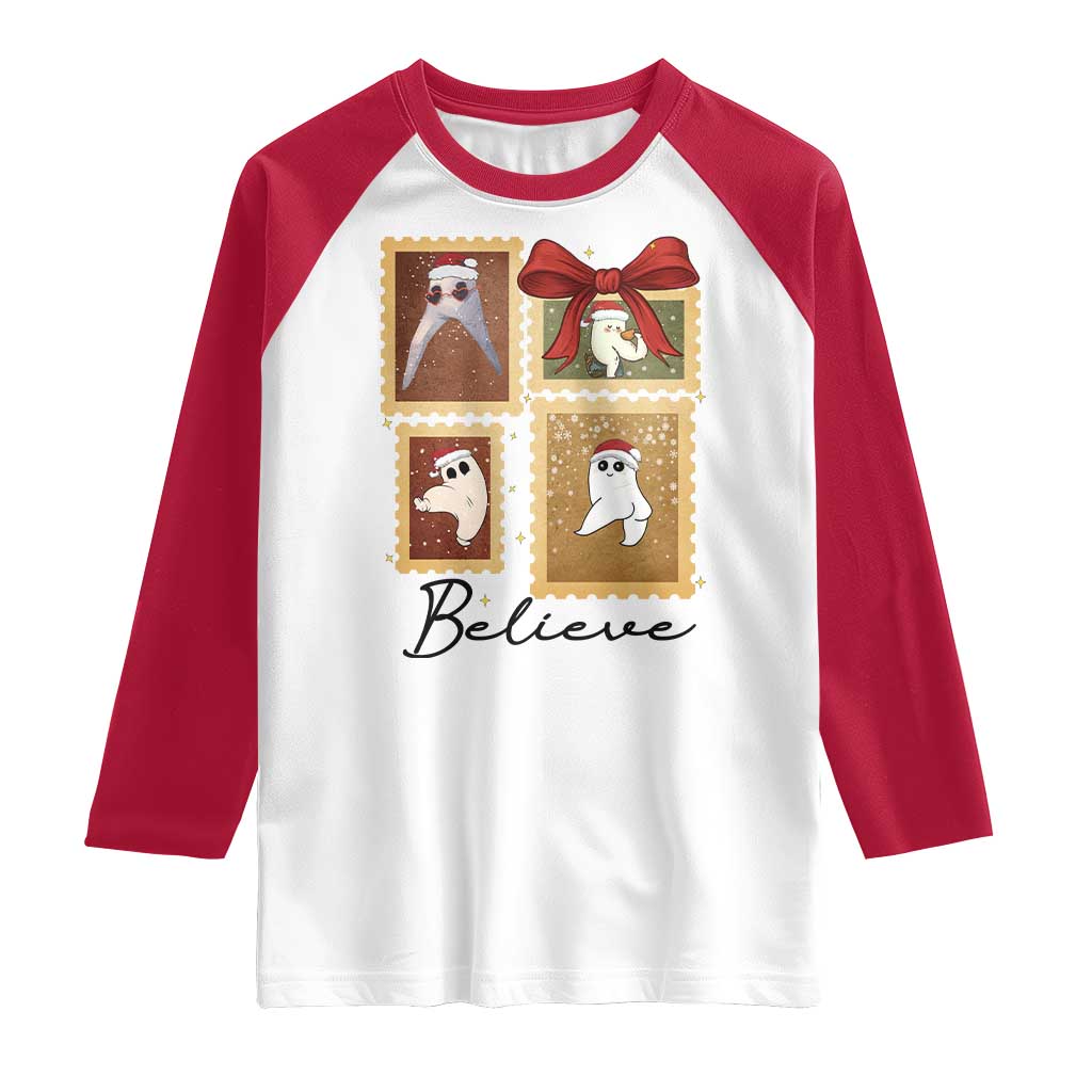 Fresno Nightcrawler Cryptid Christmas Believe Gift Raglan Shirt - Wonder Print Shop