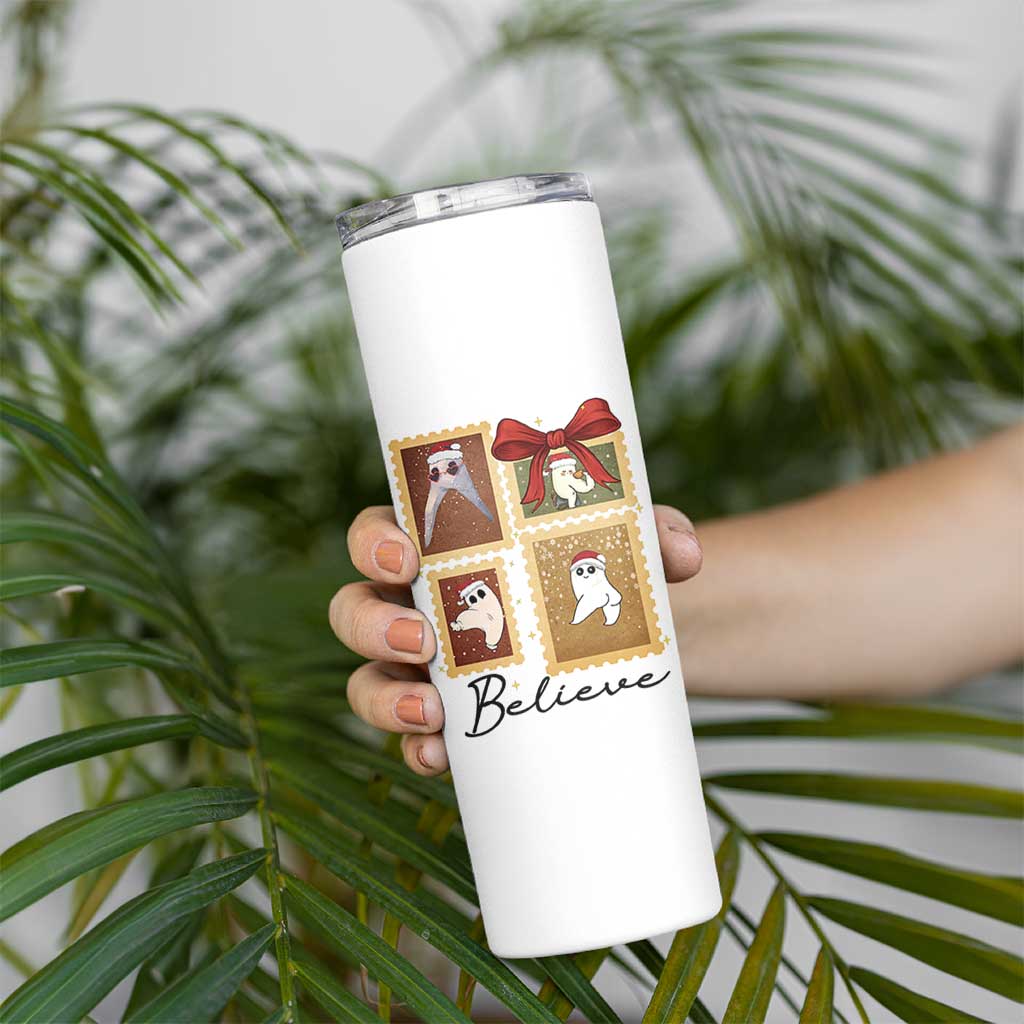Fresno Nightcrawler Cryptid Christmas Believe Gift Skinny Tumbler - Wonder Print Shop
