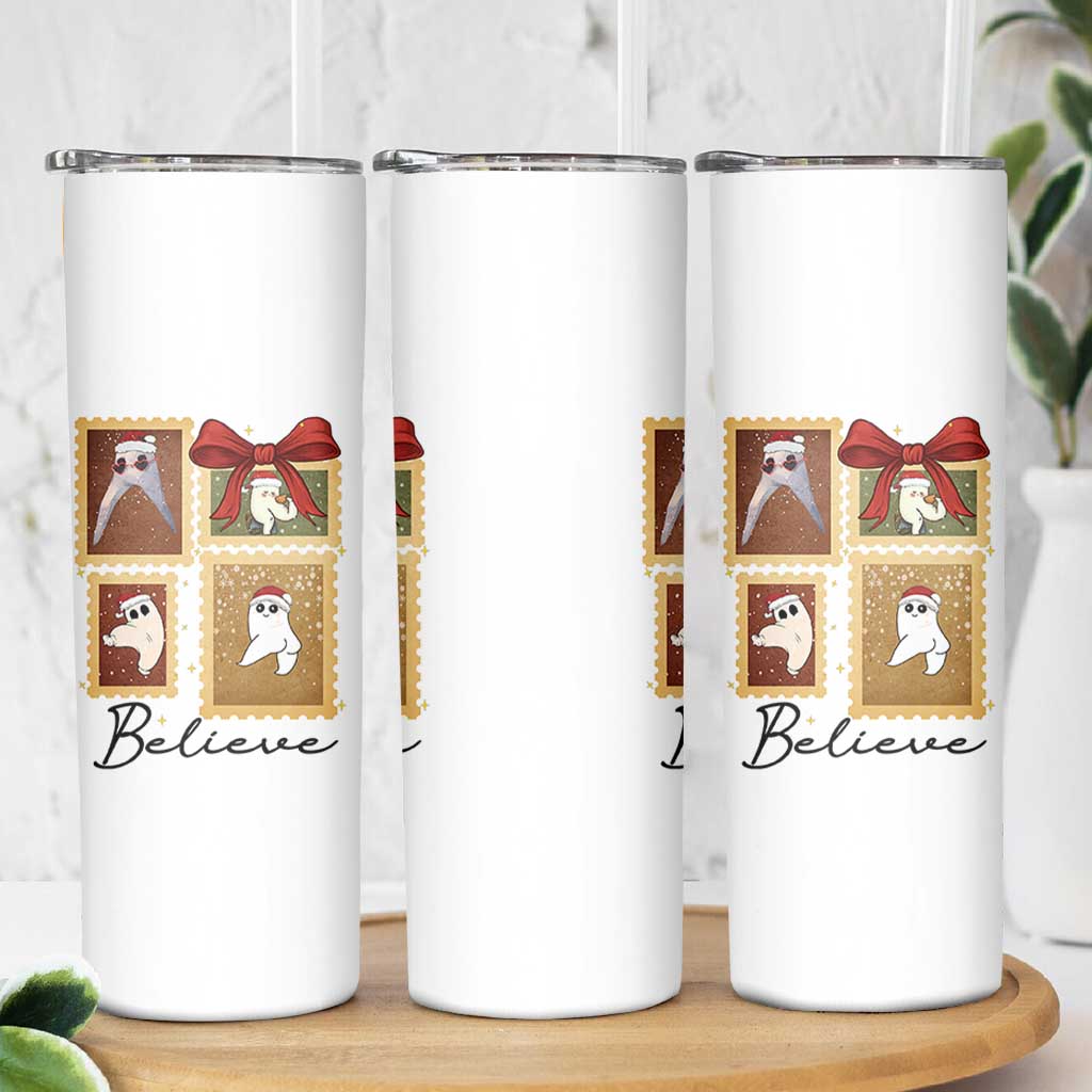 Fresno Nightcrawler Cryptid Christmas Believe Gift Skinny Tumbler - Wonder Print Shop