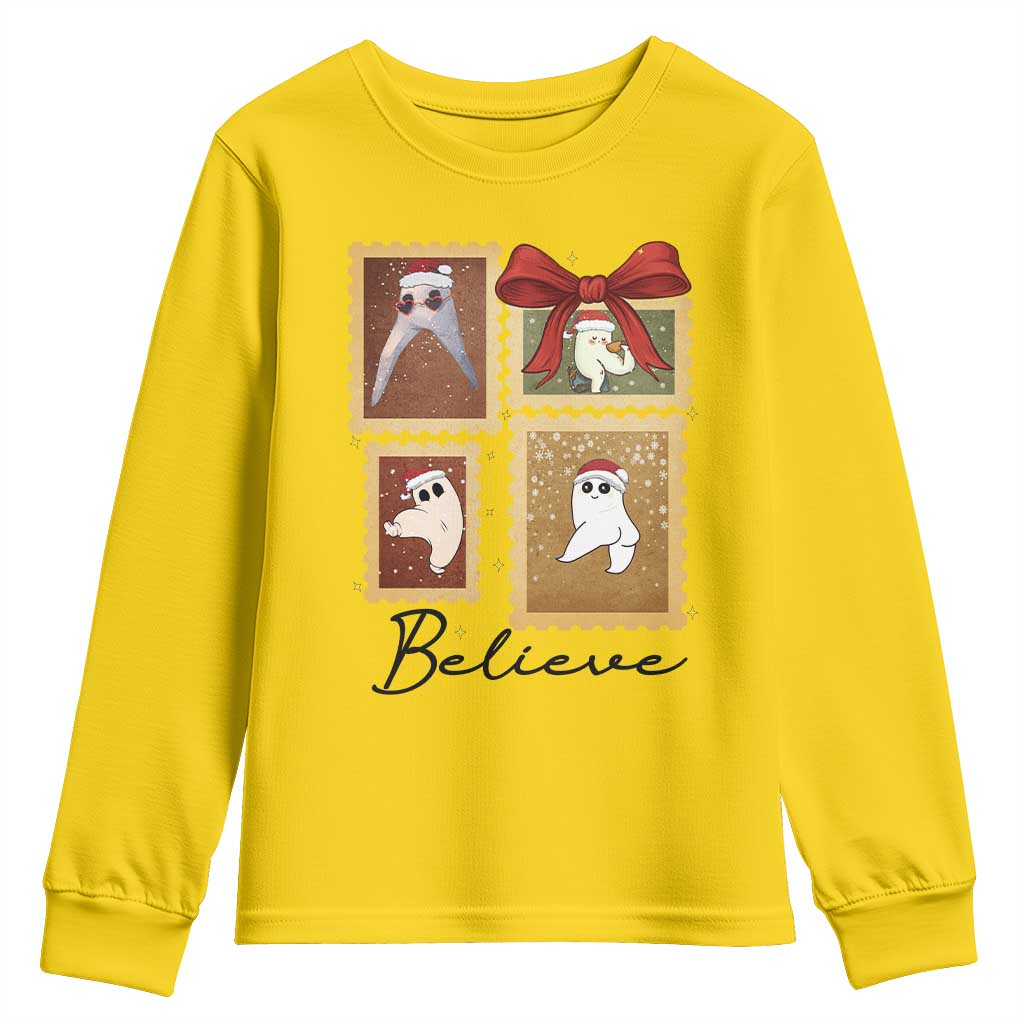Fresno Nightcrawler Cryptid Christmas Believe Gift Youth Sweatshirt - Wonder Print Shop