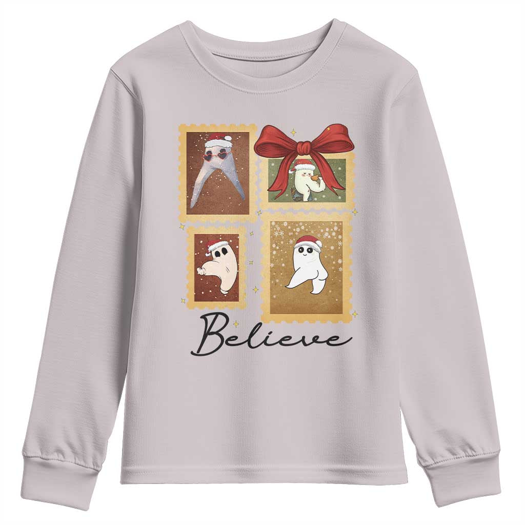 Fresno Nightcrawler Cryptid Christmas Believe Gift Youth Sweatshirt - Wonder Print Shop