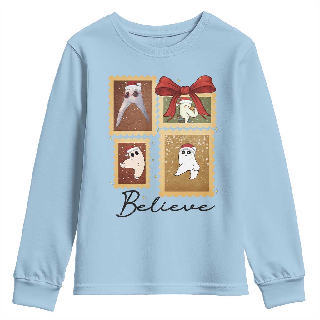 Fresno Nightcrawler Cryptid Christmas Believe Gift Youth Sweatshirt - Wonder Print Shop