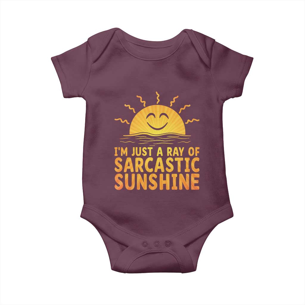 Funny Im Just A Ray Of Sarcastic Sunshine Baby Onesie No Filter Attitude Gift - Wonder Print Shop