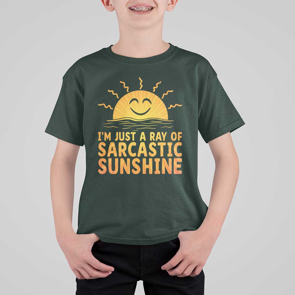 Funny Im Just A Ray Of Sarcastic Sunshine T Shirt For Kid No Filter Attitude Gift - Wonder Print Shop