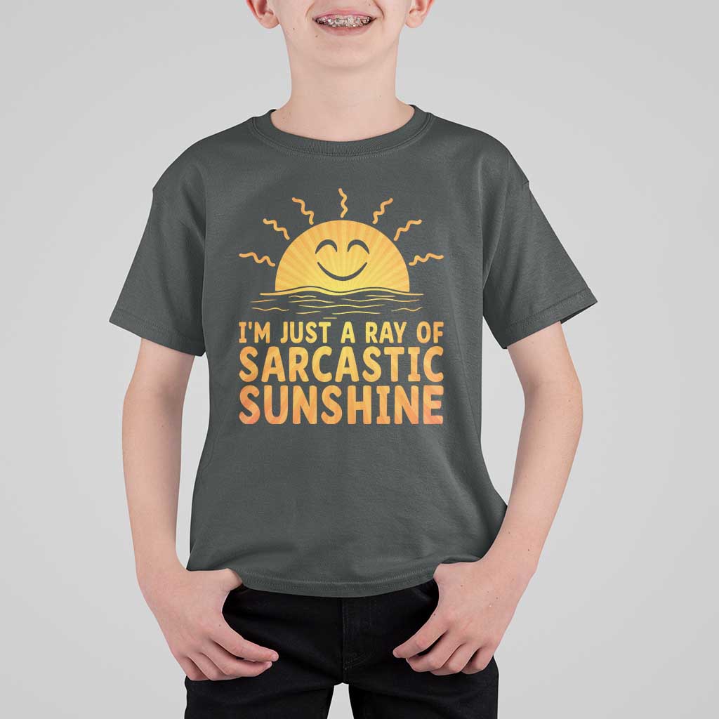 Funny Im Just A Ray Of Sarcastic Sunshine T Shirt For Kid No Filter Attitude Gift - Wonder Print Shop