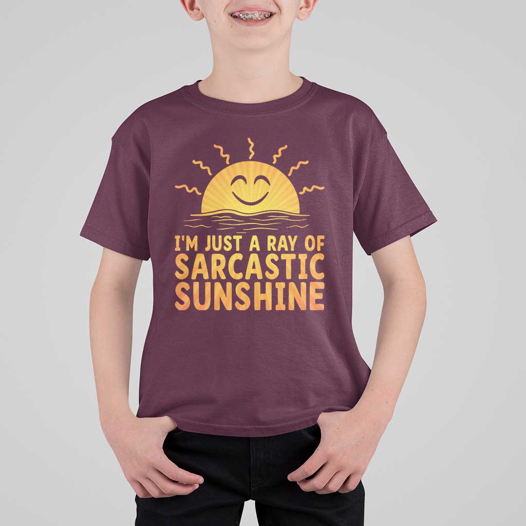 Funny Im Just A Ray Of Sarcastic Sunshine T Shirt For Kid No Filter Attitude Gift - Wonder Print Shop