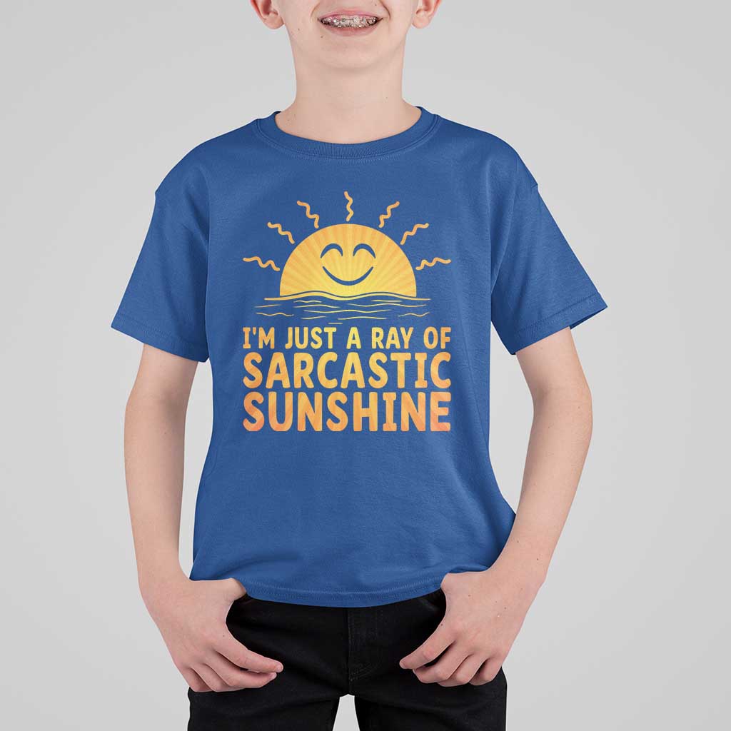 Funny Im Just A Ray Of Sarcastic Sunshine T Shirt For Kid No Filter Attitude Gift - Wonder Print Shop