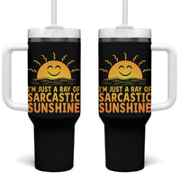 Funny Im Just A Ray Of Sarcastic Sunshine Tumbler With Handle No Filter Attitude Gift - Wonder Print Shop