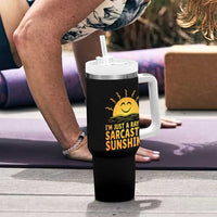 Funny Im Just A Ray Of Sarcastic Sunshine Tumbler With Handle No Filter Attitude Gift - Wonder Print Shop