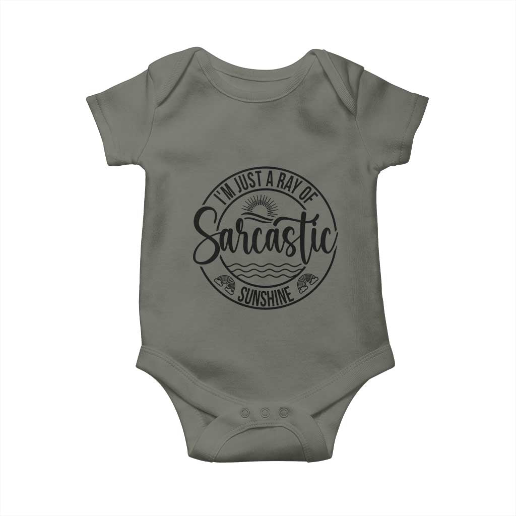 Funny Im Just A Ray Of Sarcastic Sunshine Baby Onesie Witty Sarcasm Lover - Wonder Print Shop