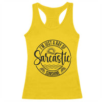 Funny Im Just A Ray Of Sarcastic Sunshine Racerback Tank Top Witty Sarcasm Lover - Wonder Print Shop