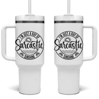 Funny Im Just A Ray Of Sarcastic Sunshine Tumbler With Handle Witty Sarcasm Lover - Wonder Print Shop