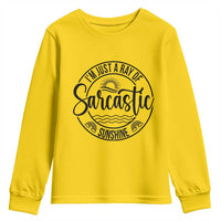Funny Im Just A Ray Of Sarcastic Sunshine Youth Sweatshirt Witty Sarcasm Lover - Wonder Print Shop