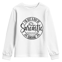 Funny Im Just A Ray Of Sarcastic Sunshine Youth Sweatshirt Witty Sarcasm Lover - Wonder Print Shop