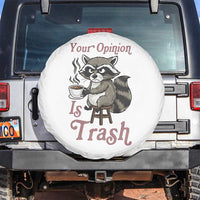 Funny Sarcastic Raccoon Coffee Lover Spare Tire Cover Your Opinion Is Trash Gift - Wonder Print Shop