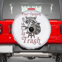 Funny Sarcastic Raccoon Coffee Lover Spare Tire Cover Your Opinion Is Trash Gift - Wonder Print Shop