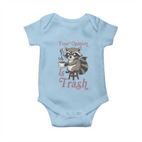 Funny Sarcastic Raccoon Coffee Lover Baby Onesie Your Opinion Is Trash Gift - Wonder Print Shop