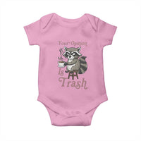 Funny Sarcastic Raccoon Coffee Lover Baby Onesie Your Opinion Is Trash Gift - Wonder Print Shop