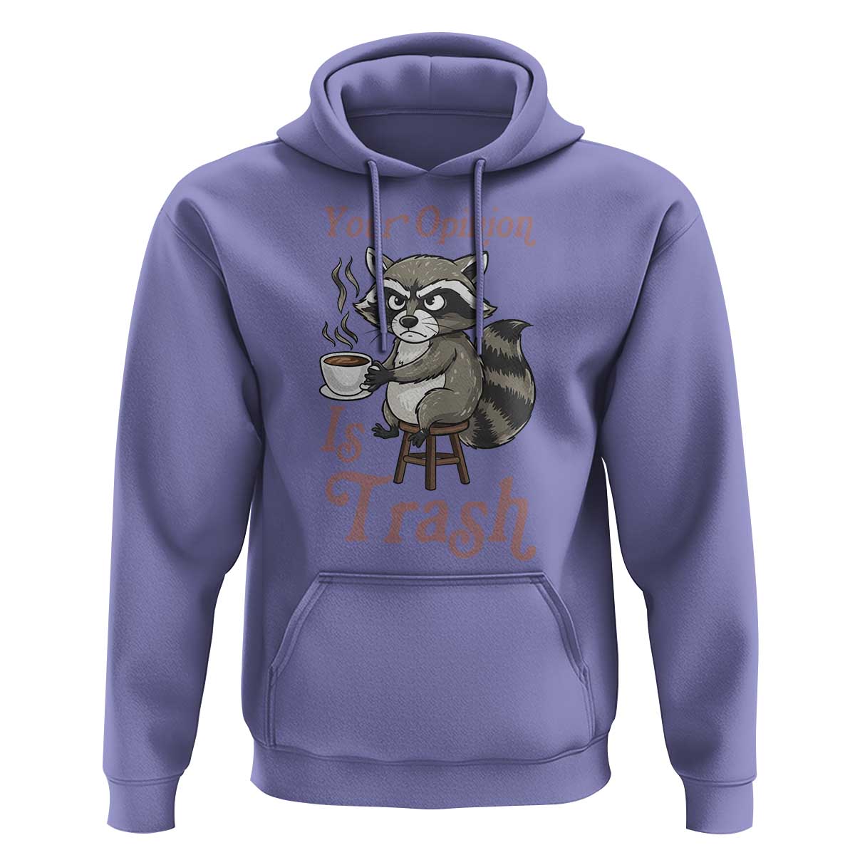 Funny Sarcastic Raccoon Coffee Lover Hoodie Your Opinion Is Trash Gift - Wonder Print Shop