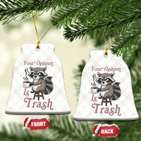 Funny Sarcastic Raccoon Coffee Lover Ceramic Ornament Your Opinion Is Trash Gift - Wonder Print Shop