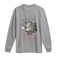 Funny Sarcastic Raccoon Coffee Lover Long Sleeve Shirt Your Opinion Is Trash Gift - Wonder Print Shop