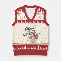 Of Course I Talk To Myself I Need Expert Advice V-Neck Knit Sweater Vest Funny Sarcastic Quote - Wonder Print Shop
