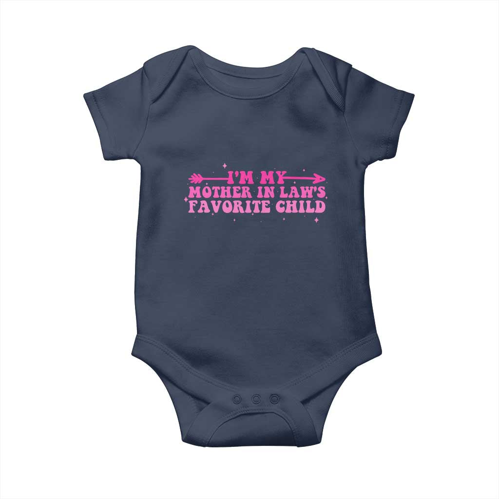 Funny In Law Gift Baby Onesie I Am My Mother In Laws Favorite Child - Wonder Print Shop