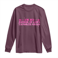 Funny In Law Gift Long Sleeve Shirt I Am My Mother In Laws Favorite Child - Wonder Print Shop