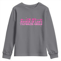 Funny In Law Gift Youth Sweatshirt I Am My Mother In Laws Favorite Child - Wonder Print Shop