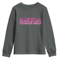 Funny In Law Gift Youth Sweatshirt I Am My Mother In Laws Favorite Child - Wonder Print Shop