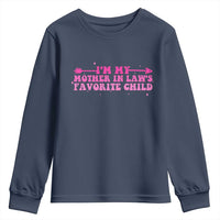 Funny In Law Gift Youth Sweatshirt I Am My Mother In Laws Favorite Child - Wonder Print Shop