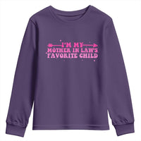 Funny In Law Gift Youth Sweatshirt I Am My Mother In Laws Favorite Child - Wonder Print Shop
