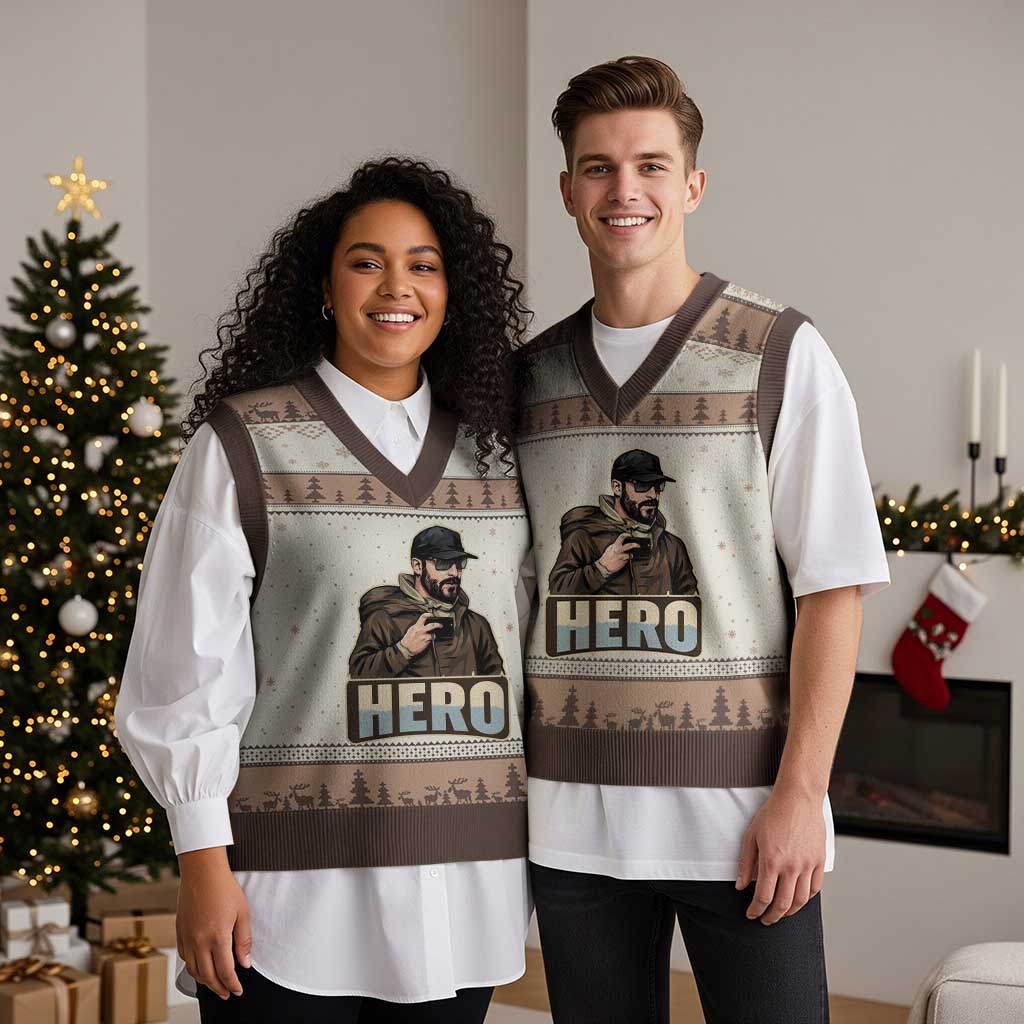 Community Hero Alex Pretti V-Neck Knit Sweater Vest Minneapolis Support Gift