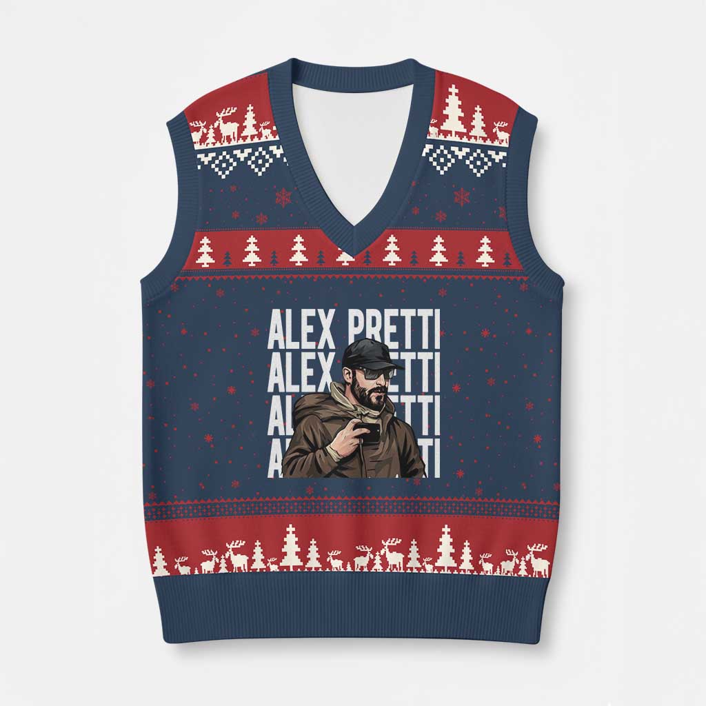 Alex Pretti V-Neck Knit Sweater Vest Minneapolis Hero Nurse Community Support Gift