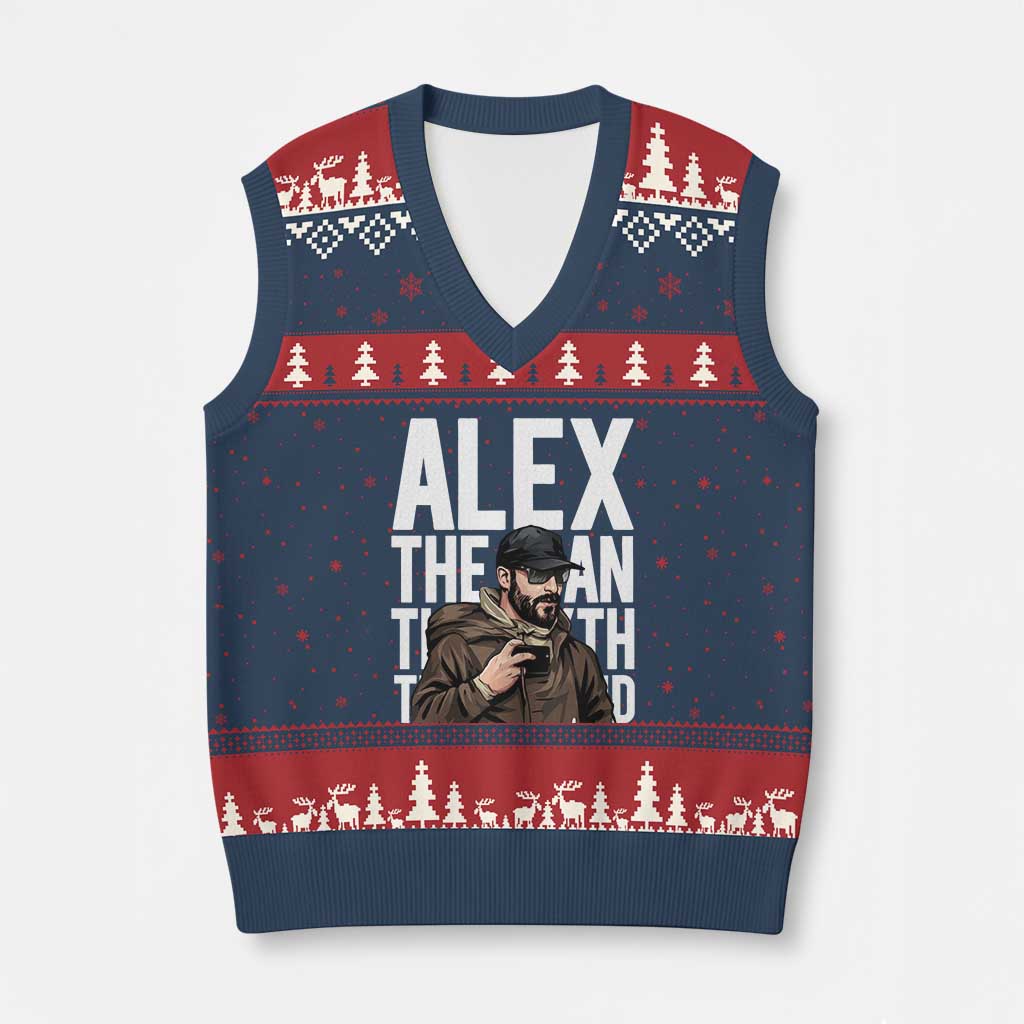 Alex Pretti V-Neck Knit Sweater Vest Alex The Man The Myth The Legend Vintage Gift