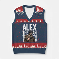 Alex Pretti V-Neck Knit Sweater Vest Alex The Man The Myth The Legend Vintage Gift