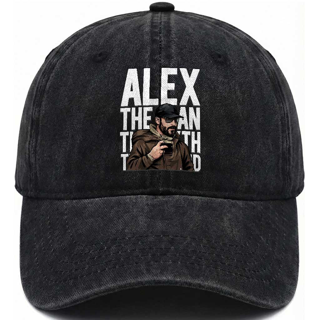 Alex Pretti Washed Cotton Baseball Cap Alex The Man The Myth The Legend Vintage Gift