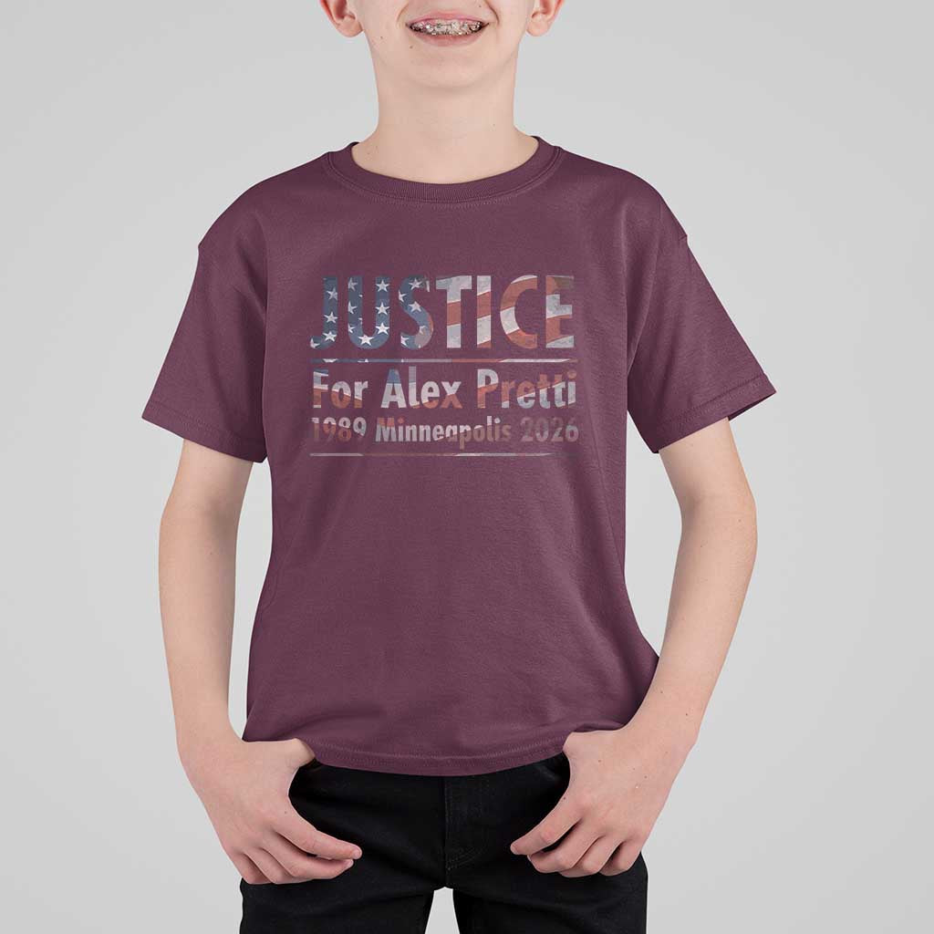 Justice For Alex Pretti T Shirt For Kid Minneapolis MN Tribute Gift
