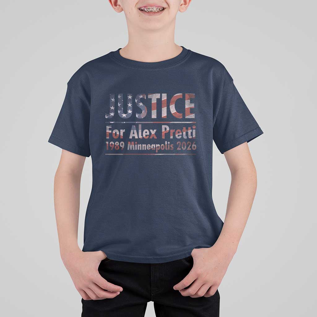 Justice For Alex Pretti T Shirt For Kid Minneapolis MN Tribute Gift