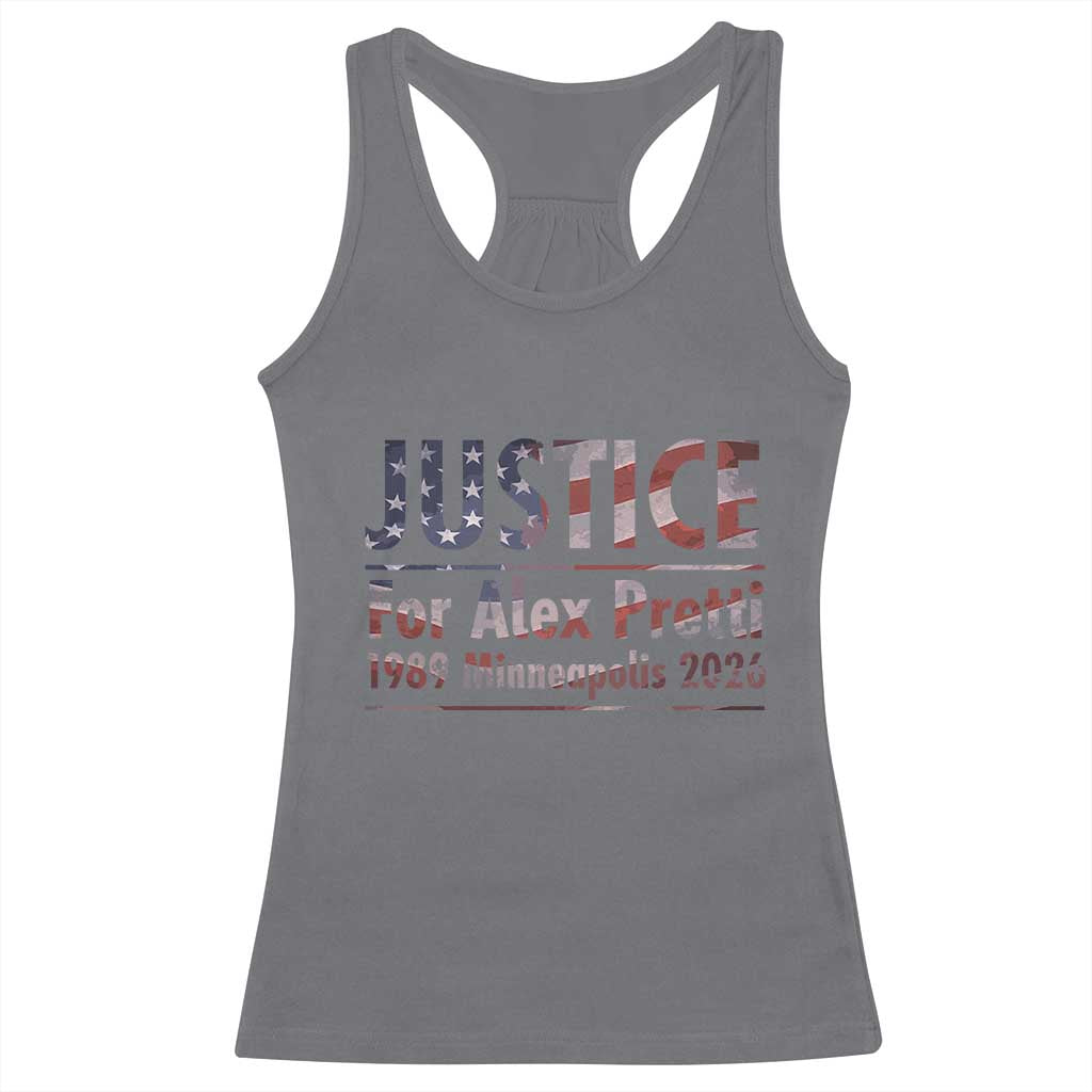 Justice For Alex Pretti Racerback Tank Top Minneapolis MN Tribute Gift