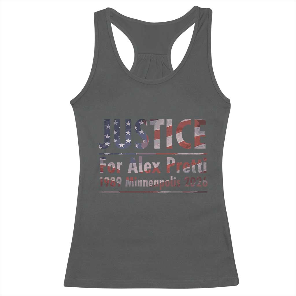 Justice For Alex Pretti Racerback Tank Top Minneapolis MN Tribute Gift