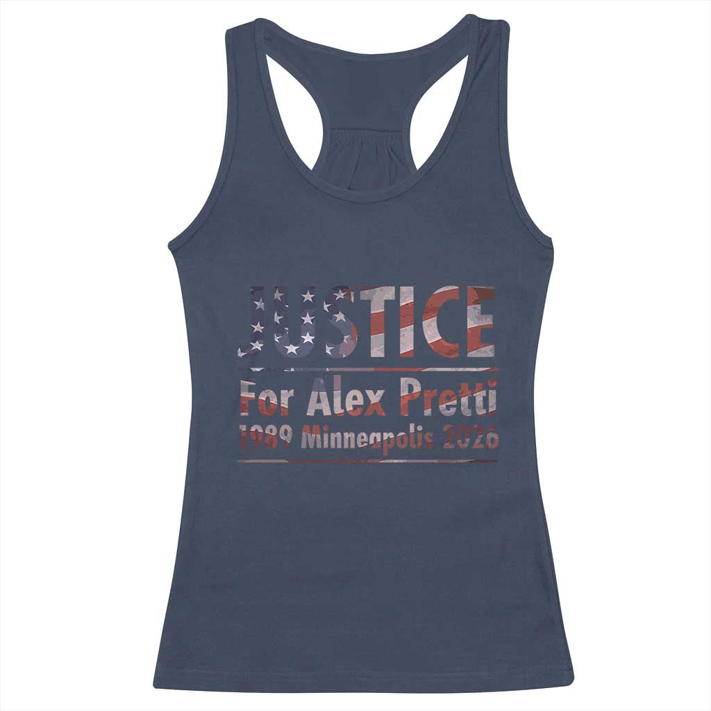 Justice For Alex Pretti Racerback Tank Top Minneapolis MN Tribute Gift