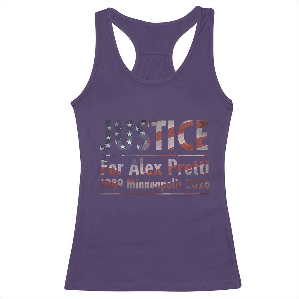 Justice For Alex Pretti Racerback Tank Top Minneapolis MN Tribute Gift