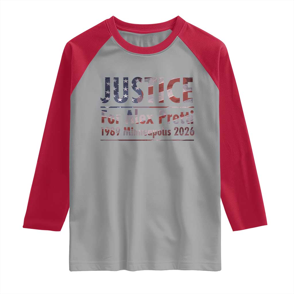 Justice For Alex Pretti Raglan Shirt Minneapolis MN Tribute Gift