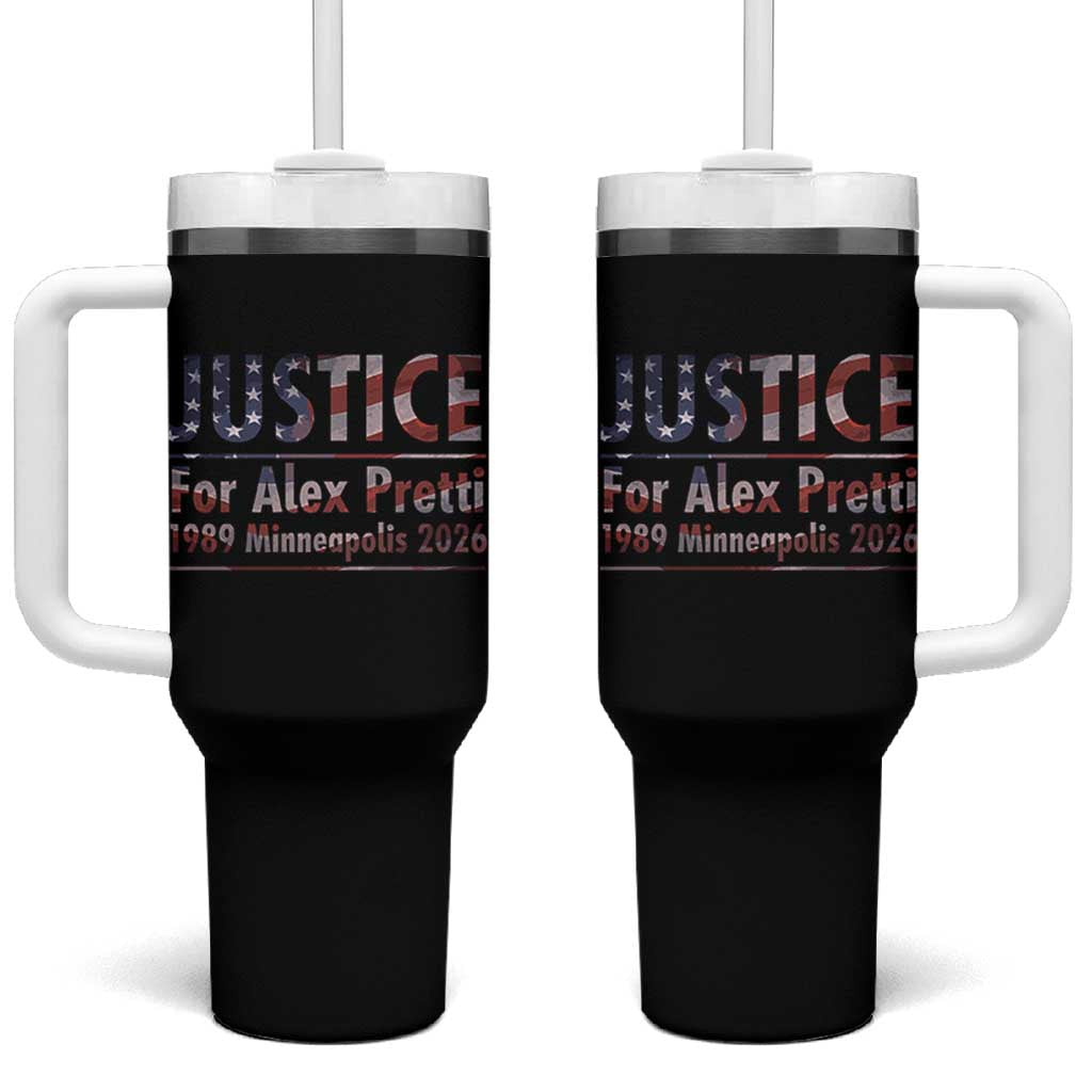 Justice For Alex Pretti Tumbler With Handle Minneapolis MN Tribute Gift