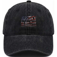 Justice For Alex Pretti Washed Cotton Baseball Cap Minneapolis MN Tribute Gift